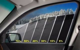 What is the legal tinting of car front windows?